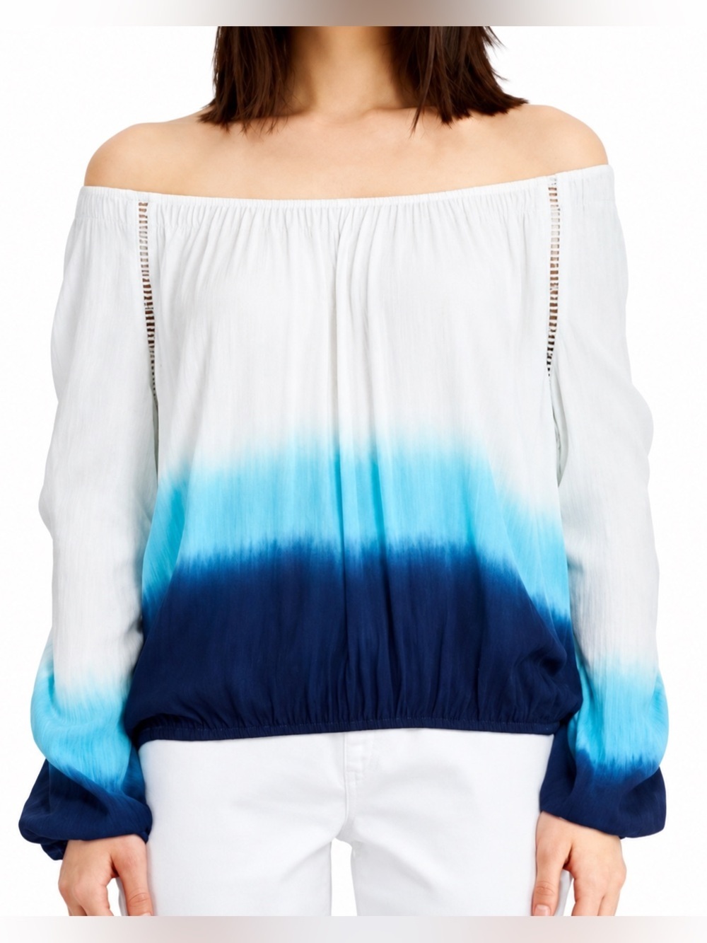 INC International Concepts NWT tie dye off the shoulder top, medium